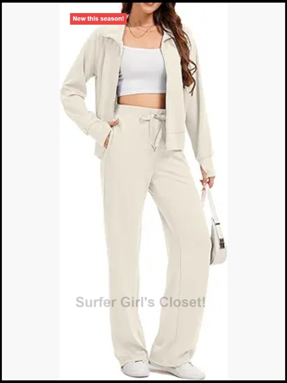 Two Piece Tracksuit Zip Up Sweatshirt Wide Leg Sweatpant Lounge Set